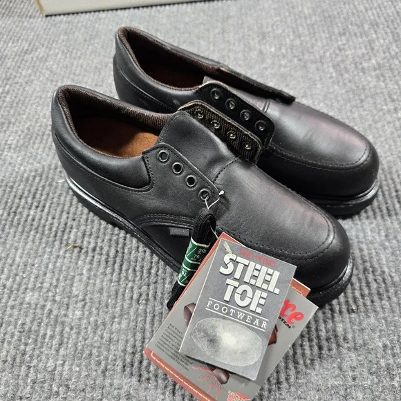 Red Wing Steel Toe Oxford Work Shoes Mens Size 7 D‎ Black SuperSole Made USA NEW